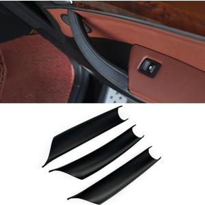 3PCS Car Door Handle Cover Fit for BMW X5 E70 F15 F85 2007-2018, X6 E71 F16 F86 2008-2019 Interior Door Pull Handles Protective Decorate Covers (E70 E71 Black)