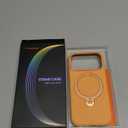 TORRAS Q3 Silicone 360 Spin for iPhone 17 Pro Case with Stand, Fit for MagSafe, Magnetic Ring Stand with Camera Control, Liquid Silicone Rubber Soft Phone Case for iPhone 17 Pro 6.3'', Pastel Orange