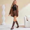 Women's Knee High Boots Fashion Platform Lug Sole Tall Riding Boots Comfortable Stretch Calf Dress Long Boots (8, Brown)