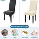 Chair Covers, Stretch Dining room chair covers set of 4, Removable Washable Chair Covers for Dining Chairs, Dining Chair Slipcovers for Dining Room, Hotel, Ceremony, .Beige