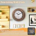 12 Inch Indoor/Outdoor Waterproof Wall Clock with Thermometer & Humidity, Silent Non-ticking Quartz Clock for Courtyard Kitichen Living Room Bathroom Balcony Greenhouse Garden Pool Patio (brown)