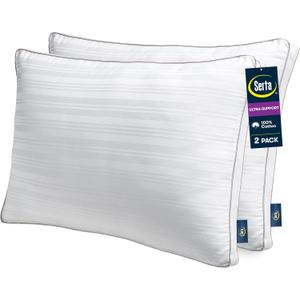 Serta Down Illusion Ultra Support Cotton Pillows, Standard/Queen (2 Pack)