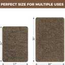 Bcoimo Bath Rugs Mat Set,2 Piece Non Slip Chenille Latte Bathroom Mat Sets | Extra Soft Bathroom Rug set;Non Slip with Rubber Backing Microfiber Mat;High Absorbent And Quick Drying mats;Machine Washable, 30x20 Plus 24x17