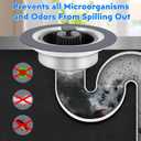 2 x 3 in 1 Kitchen Sink Drain Strainer and Stopper Kit,Stainless Steel Pop-up Kitchen Drain Stopper with Strainer Basket,Anti-Clogging Kitchen Sink Strainer for Standard 3-1/2 Inch Drain (Upgraded)