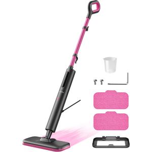 Schenley Steam Mop Cleaner Powerful - 15s Fast Heat-Up, Chemical-Free for Hardwood/Tile/Laminate & Floors/Walls, Washable Pads, 3 Modes for Carpet, Lightweight, Self-Standing, Sleek Design