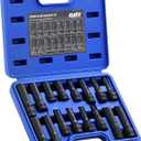 Orion Motor Tech 16pc Locking Lug Nut Master Key Set, SAE & Metric Wheel Lock Removal Kit for Removing Locking Spline Star Hex and Fluted Hex Lug Nuts, Lug Nut Remover Set for Mechanics and More
