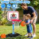 Toddler Basketball Hoop for Kids 1-3, Mini Adjustable Basketball Hoops Indoor with Balls Outdoor Pool Basketball Goal Sports Play Toys for 1 2 3 year old Baby Boys Girls First Birthday Gifts Age 1-2-3