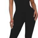 Hafailia Womens Sexy Sleeveless One Piece Jumpsuits Cutout Bodycon High Waisted Club Outfits Catsuits (Black, L)