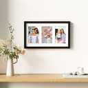 decorUhome 8x14 Picture Frames Collage Wall Decor, Display 3Pcs 4x6 Photos with Mat or 1Pcs 8x14 Unmatted, 3 4x6 Collage Picture Frames for Wall Mounting, Black