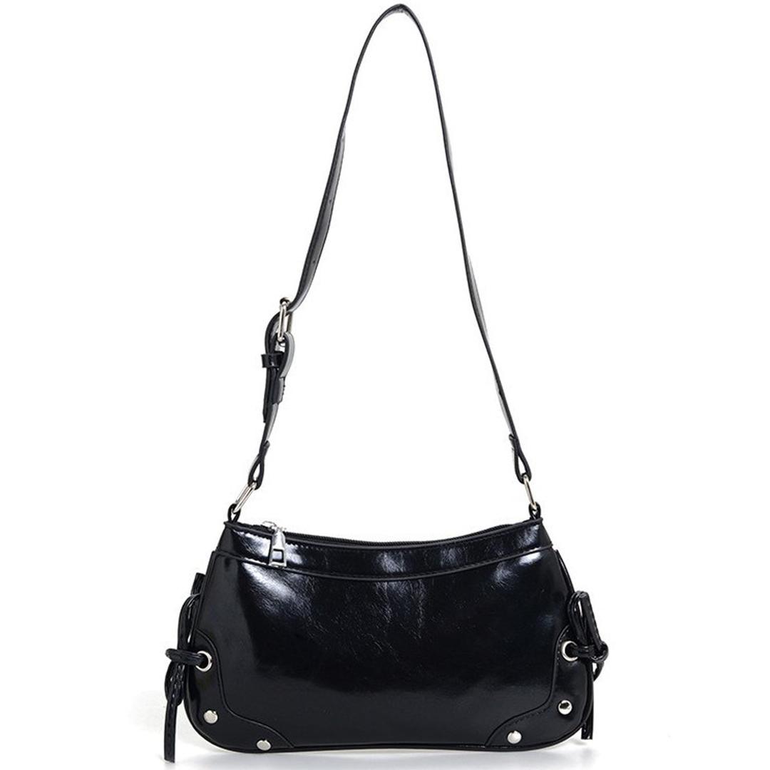 Shoulder Bag for Women Cute Hobo Purses and Handbags Y2K Mini Retro Clutch Underarm Purse (HA001-1 black)