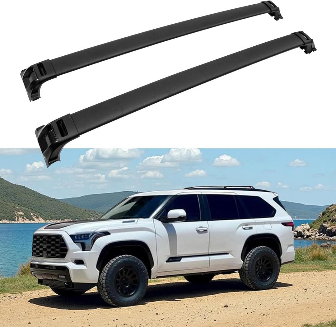 2PCS Roof Rack Cross Bars Fit for Toyota Sequoia 2023 2024 2025 2026 Roof Luggage Carrier Crossbars Aluminum (Black)