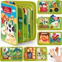 hahaland Busy Book for Toddlers 1-3 - Montessori Toys Busy Board for 1 Year Old Boy Gifts Girl Toys Educational Learning Quiet Activity Books Gifts Toddler Easter Basket Stuffers One Year Travel Toys