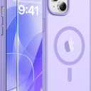 FNTCASE for iPhone 15 Plus Case: for iPhone 14 Plus Case Translucent Matte Military Grade Protective Phone Cover - Slim Anti-Slip Durable Shockproof Drop Protection Cases - Light Purple