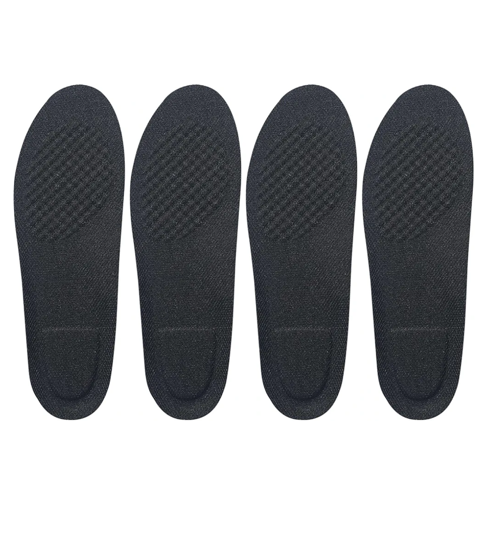 Geyoga 2.7 x 3.7 x 11 Inch, 0.4 Inch in Height 4 Pcs Left Full Length Insoles Balancer Leg Length Discrepancy Insoles and Additional Cushion Pad, Heel Lift for Leg Length Discrepancy, Black