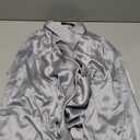 J.VER Men's Silk Satin Long Sleeve Dress Shirts Shiny Casual Button Down Shirt Luxury Party Prom Shirts, 3XL