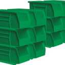 Akro-Mils 30230 AkroBins Plastic Storage Bins, Space-Saving Stackable Bins for Garage, Pantry, Craft Organization, 11" x 5" x 5", Green, 12-Pack