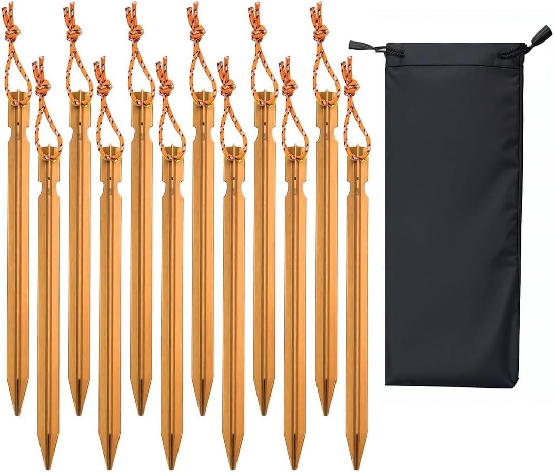 12 Pack Tent Stakes, 7-inch Ultralight Aluminum