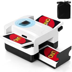 Automatic Card Shuffler 1/2 Deck, One-Click Shuffling Mode, 2000mAh Rechargeable Shuffle Machine with Storage Bag, Electric Playing Card Shuffler for Poker, UNO, Blackjack, Skip-Bo, Phase 10
