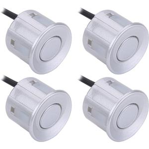 Qiilu 4pcs Reverse Backup Parking Rear Bumper Park Assist Object Sensor Silver for Most Vehicles