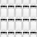 novelinks 16 oz Clear Plastic Jars with Screw-On Lids - BPA-Free Refillable Storage Containers for Slime, Food, Crafts, Kitchen & Household Use (20 Pack,Black)