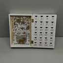 Wooden White Advent Calendar with Drawers, Reusable Advent Calendar with Lights, Empty Boxes to Fill, Decorative Fold Out Wood Calendar for Kids Christmas Decorative 24 Empty Boxes to Fill