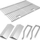 Adviace Grill Replacement Parts for Cuisinart CGG-306 CGG306 Gas Grill, Grill Cooking Grate 306-20087 & Flame Tamer 306-20133 & Gas Burner 306-20092 Replacement for Cuisinart Gas Grill CGG-306