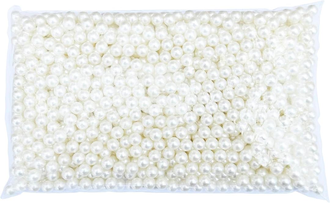 FM FM42 500g/980pcs 10mm No Hole Ivory Simulated Pearl Beads for Crafts