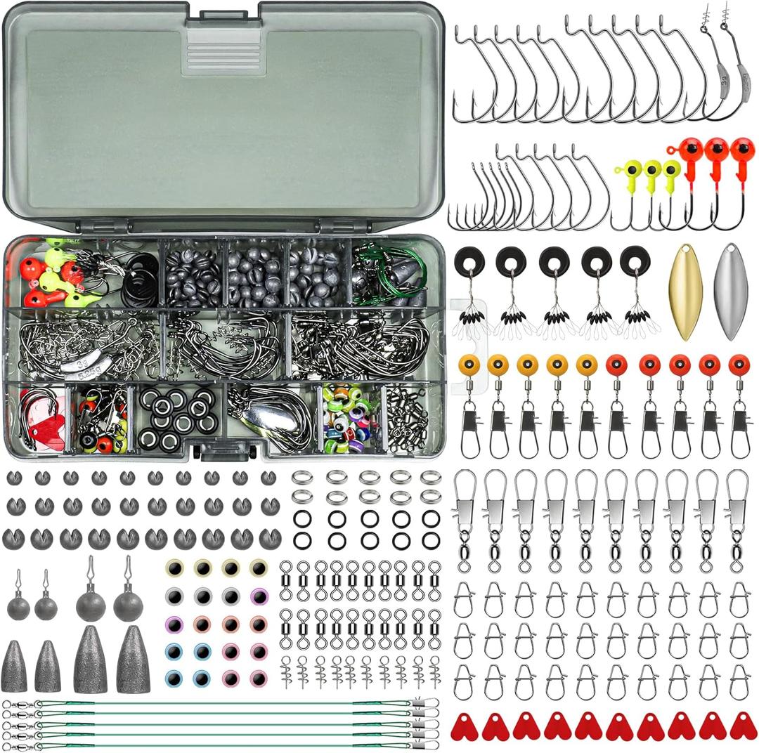 TRUSCEND Widely Used Fishing Lures & Tackle Kit Worth Ever Penny, Selected Fishing Kit for Starter Freshwater Saltwater, Economic/Giftable/Premium Fishing Gear Set, for Family