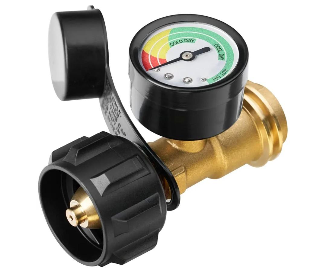 Propane Tank Gauge, 3 Colors Coded Universal for Cylinder, Grill, Heater, RV Camper and More, 5-40 Pound LP Tank Gas Level Indicator, QCC1 / Type 1 Connection