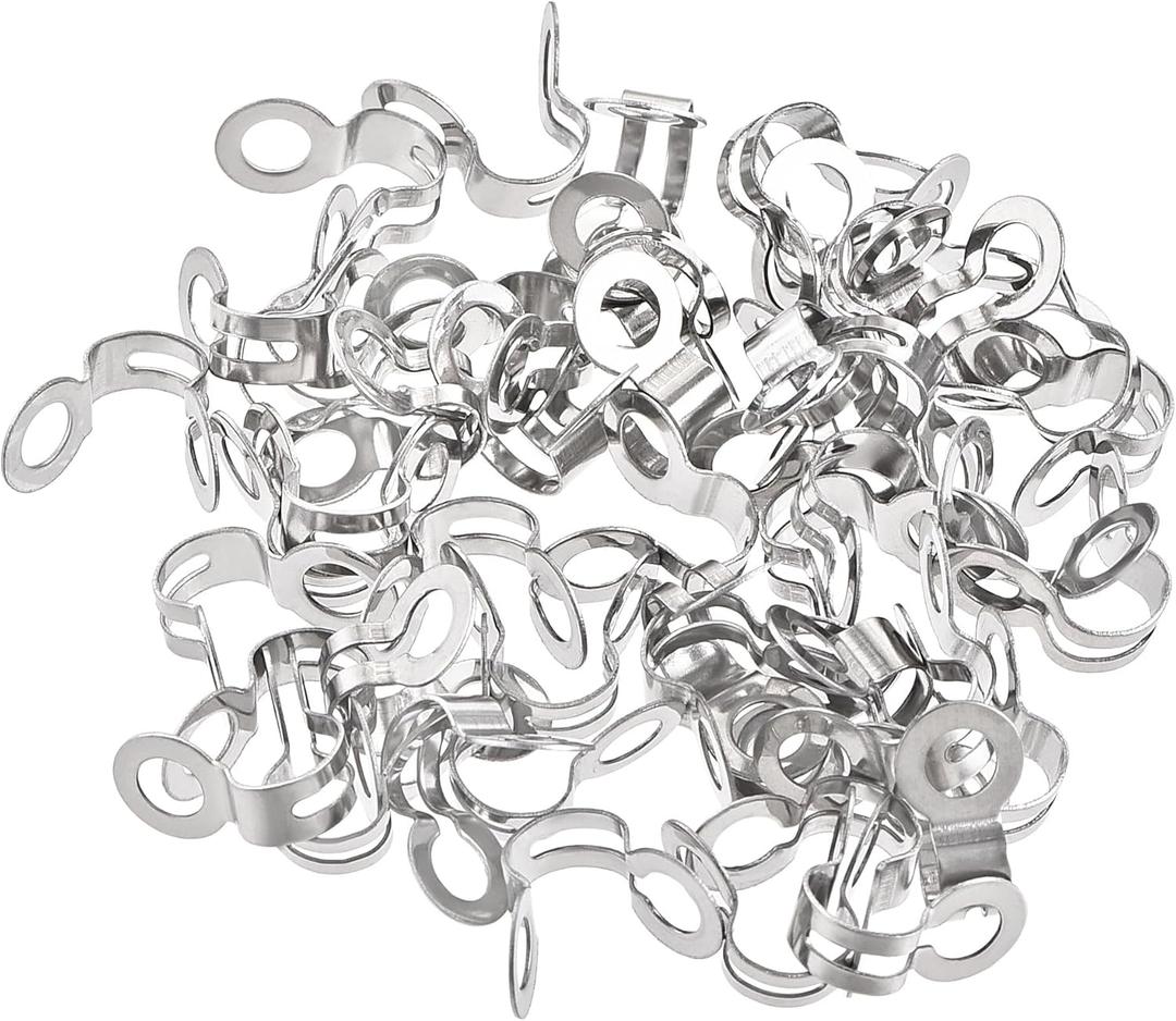 uxcell Ball Chain Connector, 3mm 3.2mm Double Ring Style Link Stainless Steel Loop Connection, Pack of 50