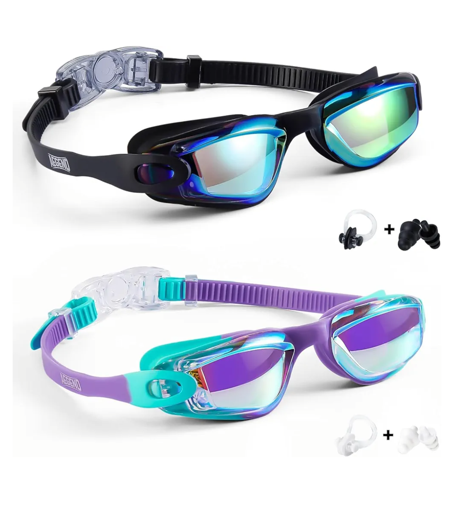 Aegend Swim Goggles for Kids Youth 3-14 Anti-Fog Anti-UV Comfort Fit Goggles for Swimming