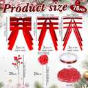78 Pcs Red Rose Valentine's Day Tree Decoration Set Include Faux Rose Velvet Bows Berries Picks Pearl Garland Velvet Christmas Bows Ornaments for Holiday Xmas Tree Home Decoration