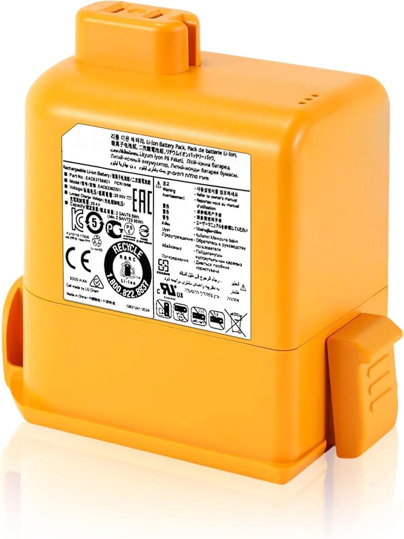 3000mAh Replacement Battery for LG CordZero A9 Series, Compatible with A9S A9N A9M A9MAX A9MULTI A958 A958S A958SA A905M A907GMS A905RM A908MVR A927 A929KVM A916 0427, Part No. EAC63382208