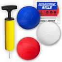 Spike Game Replacement Balls National Color 2-Pack with Pump Compatible with Spike Standard Game Set and Other Round Net Game | Lawn Beach Volleyball | Strong Bounce Ball ( 2-Pack 3.5inch with Pump)