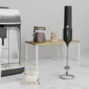 Rechargeable Milk Frother, 3 Speed Frother Wand Handheld Foam Maker with 2-layer Stainless Steel Whisk for Making Cappuccinos, Lattes, Bulletproof Coffee, Keto Drinks, Protein Shakes, and Matcha (Black)