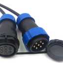 SD28 7Pin Pair Aviation Cable Connector,Male Plug and Female Socket, IP67 Waterproof Power Connector (7-Pin, Pair-Plug(Male)&Socket(Female))