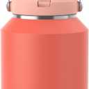 Insulated Water Bottle 64 oz, Stainless Steel Water Bottles with Flip Straw and Top Handle, Leak Proof, Iced for 34 Hours, Vacuum Insulated Water Bottle for Home, Office, Hiking, Car (Coral Orange)
