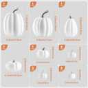 Ywlake 16 pcs Pumpkin Fall Decorations, Decorative Large Small Outdoor White Foam Plastic Fake Faux Artificial Pumpkins for Halloween Autumn Harvest Festival Home Table Decor
