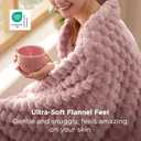 Bedsure Dusty Rose Throw Blanket for Couch - 350GSM Fluffy Plush Bubble Blanket for Bed Home Room Decor, GentleSoft Cute Fleece Soft Cozy Gifts for Women Girls, 50x60 Inches