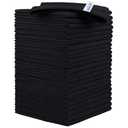 HOMEXCEL Black Microfiber Cleaning Cloth, 24 Pack Cleaning Towels for Kitchen, Lint Free, Scratch-Free, Highly Absorbent, and Reusable Cleaning Rags for House, Window and Glass, Cars, 11.5 X11.5 inch