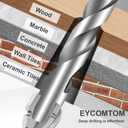 4 x Four-Flute Sawtooth Eccentric Drill Bit Multifunction Four Edged Serrated Eccentric Drill 4-Flute High Hardness Four Edged Serrated Drill Bit Set 4/5/6/8/10/12mm for Concrete Tile Ceramic Wood