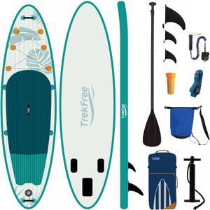Inflatable Stand Up Paddle Board, 11' Paddle Boards with Stable Fin and Durable SUP, Non-Slip EVA Deck, Ultra-Light Manual Air Pump,Our SUP for Youth & Adults of All Skill Levels