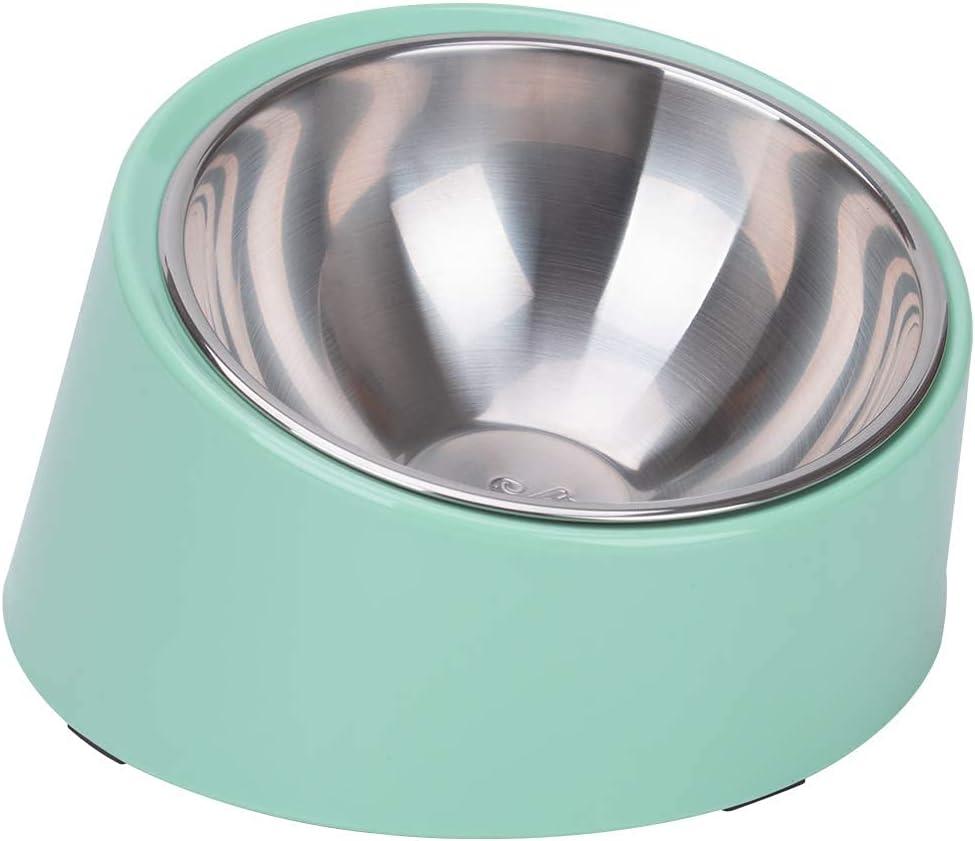 SuperDesign Mess Free 15 Slanted Bowl for Dogs and Cats, Tilted Angle Bulldog Bowl Dog Feeder, Non-Skid & Non-Spill, Easier to Reach Food M/1 Cup Teal