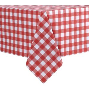 sancua Checkered Vinyl Rectangle Tablecloth - 54 x 78 Inch - 100% Waterproof Oil Proof Spill Proof PVC Table Cloth, Wipe Clean Table Cover for Dining Tables, Buffet Parties and Camping, Red and White