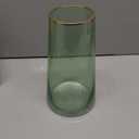 WHJY 9 inch Green Clear Glass Vase for Table Centerpieces Home Décor, Flower vase Modern Glass Bottles Decorative-Green