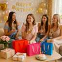 Aosric 30 Pack 6x3x8 Blue Gift Bags  Small Sturdy & Reusable Premium Gift Bags for Jewelry, Perfume, Skincare, Cosmetics, Boutique Gift, Party Favors, Weddings, Birthdays, Christmas and Holidays