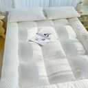 Mattress Topper Queen Size - Breathable Folding Mattress Pad for Back Pain Relief Soft & Plush Mattress Protector - Pillow Top Bed Topper for Firm Mattress