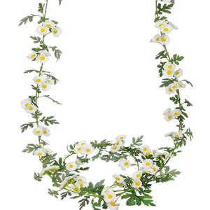 2 Pcs Wildflower Garland Spring Flowers Garland 12 FT White Artificial Daisy Flowers and Leaves Faux Floral Vine for Mantle Baby Shower Wedding Arch Porch Staircase Summer Decor