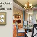 Henne Bery Rope Edge Decorative Wall Plate Switch Plate Outlet Cover (Single Duplex, 3 Pack, Antique Brass)