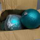 Benjia Extra Large Size Outdoor Christmas Ornaments, Oversized Huge Big Shatterproof Xmas Christmas Plastic Balls for Outside Lawn Yard Tree Hanging Decorations (4"/100mm, Teal, 6 Packs)
